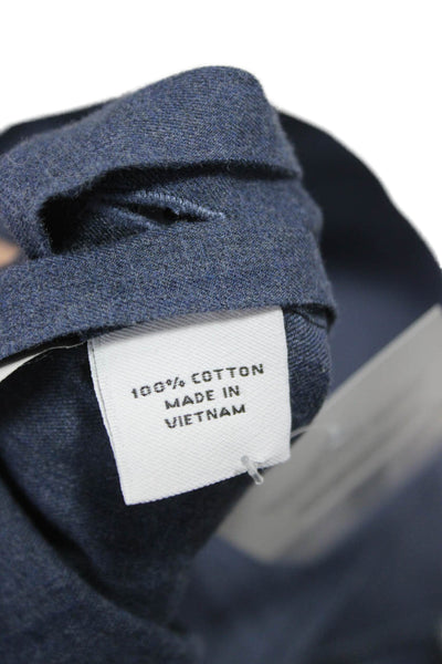Proper Cloth Mens Cotton Long Sleeve Casual Button-Down Shirt Solid Blue Size M