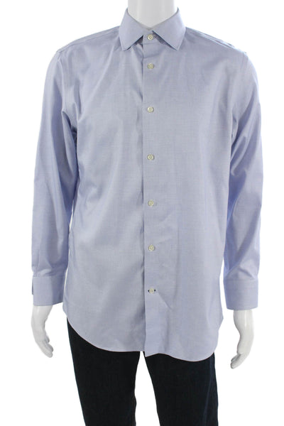 Banana Republic Mens Geometric Long Sleeve Button-Down Shirt Blue Size M