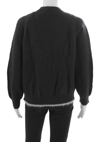 Momoni Womens Mohair V-Neck Cardigan Gray Long Sleeve Size XS