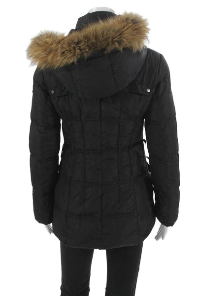 Add Women Puffer Jacket Black Down Zip Long Sleeve Size S