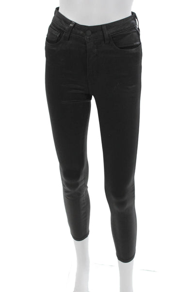 L'Agence Women Skinny Jeans Black Button Modal Size 26