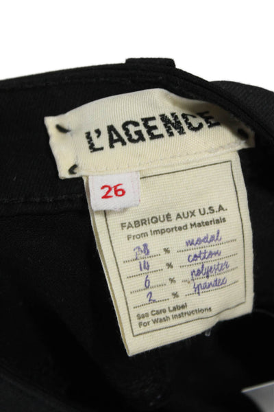 L'Agence Women Skinny Jeans Black Button Modal Size 26