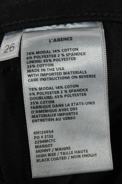 L'Agence Women Skinny Jeans Black Button Modal Size 26