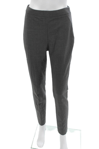 Theory Womens Ankle Pants Gray Virgin Wool Zip 28in Size 4