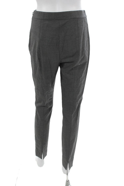 Theory Womens Ankle Pants Gray Virgin Wool Zip 28in Size 4