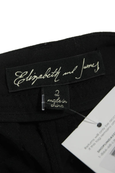 Elizabeth & James Womens Ankle Pants Black Polyester Zip Size 2