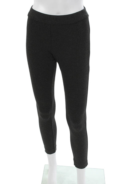 Theory Women Ankle Leggings Gray Herringbone Viscose Size PP