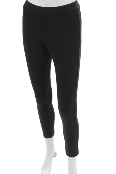 Theory Women Ankle Leggings Gray Herringbone Viscose Size PP