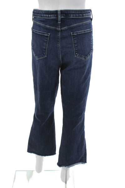 L'Agence Womens Cropped High Rise Jeans Blue Button Size 32