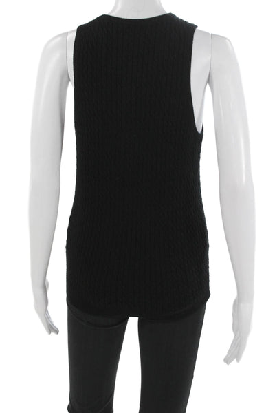 Zara Womens Basic Sleeveless Wool Tank Black Round Neck Size L