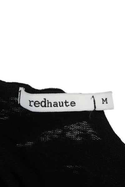 Red Haute Womens Black Basic Off the Shoulder Short Sleeve Rayon Blouse Size M