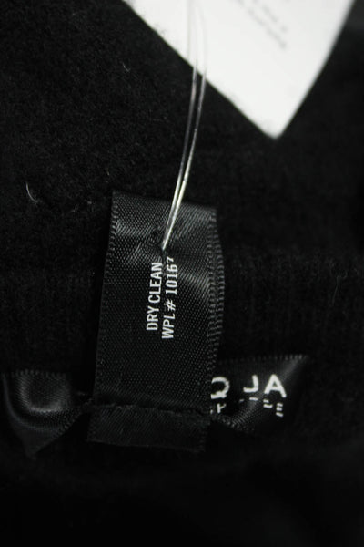 Aqua Cashmere Women Pullover Sweater Black Crew Neck Size M