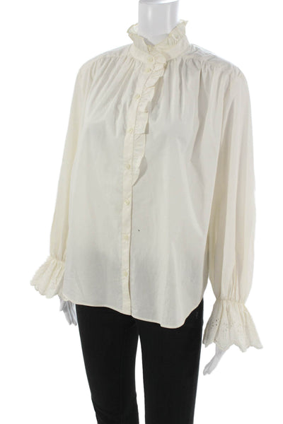 Paris Atelier + Other Stories Women High Neck Long Sleeve Blouse Size 2