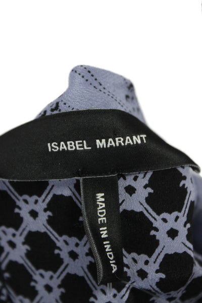 Isabel Marant Women Blouson Silk Geometric Short Sleeve Dress Size 36