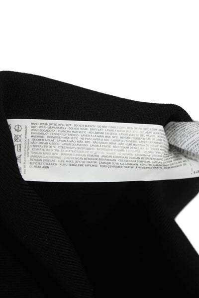 MNG Women Straight Pencil Skirt Black Viscose Knee Length Button Size 2