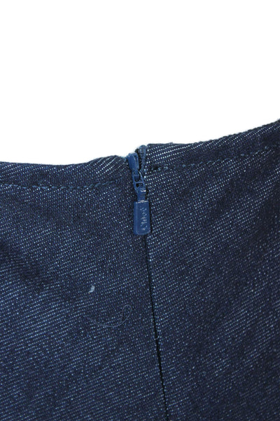 Chloe Womens Peasant Long Cotton Skirt Blue Zip Size 34