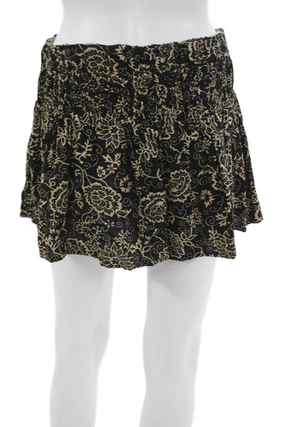 Isabel Marant Etoile Women Black Floral Cotton Pull On Shorts Size 36