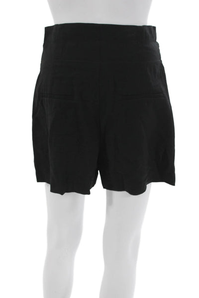 Zara Womens Sailor Black Viscose Shorts Zip Closure Size S