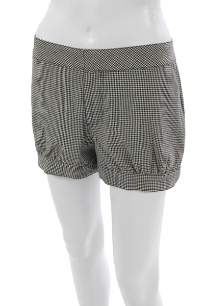 L Agence Women Black Check Cotton Hot Pants Zip Size 4