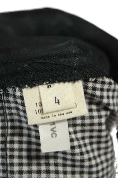 L Agence Women Black Check Cotton Hot Pants Zip Size 4