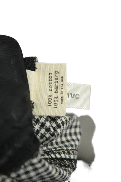 L Agence Women Black Check Cotton Hot Pants Zip Size 4