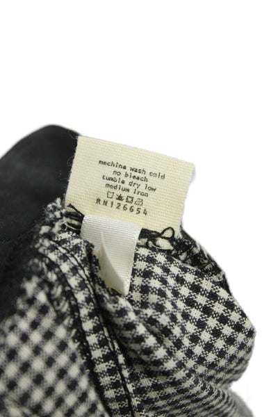 L Agence Women Black Check Cotton Hot Pants Zip Size 4
