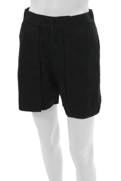Uniqlo and Lemaire Womens Chino Shorts Black Cotton Button Size 2