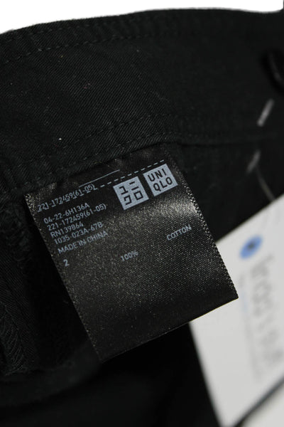 Uniqlo and Lemaire Womens Chino Shorts Black Cotton Button Size 2