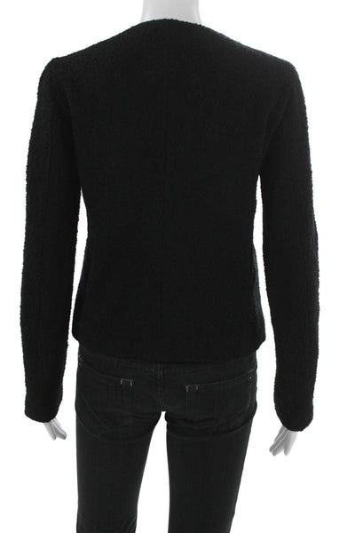 Carine Roitfeld For Uniqlo Womens Jacket Black Wool Zip Long Sleeve Size S