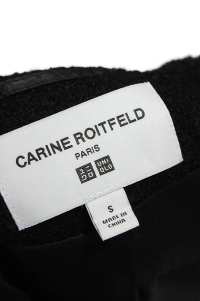Carine Roitfeld For Uniqlo Womens Jacket Black Wool Zip Long Sleeve Size S