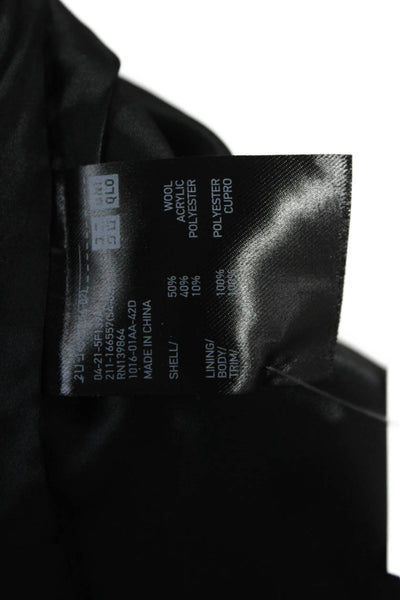 Carine Roitfeld For Uniqlo Womens Jacket Black Wool Zip Long Sleeve Size S