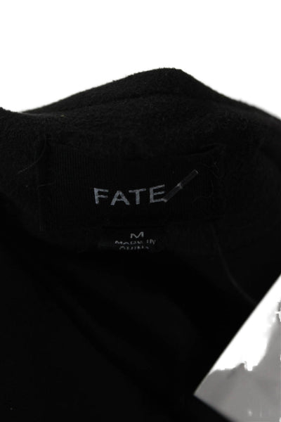Fate. Womens Biker Jacket Black Zip Long Sleeve 92% Polyester Size M