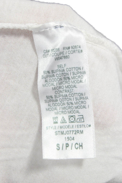 Splendid Women Cardigan Collared Supima Cotton Long Sleeve White Size S
