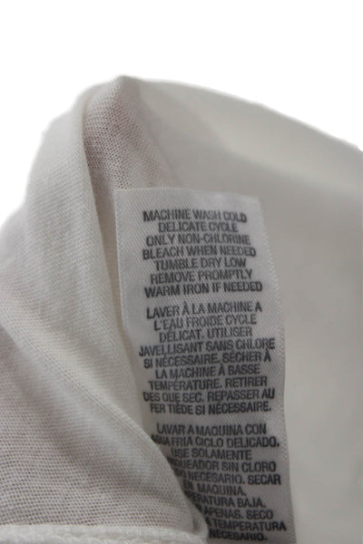Splendid Women Cardigan Collared Supima Cotton Long Sleeve White Size S