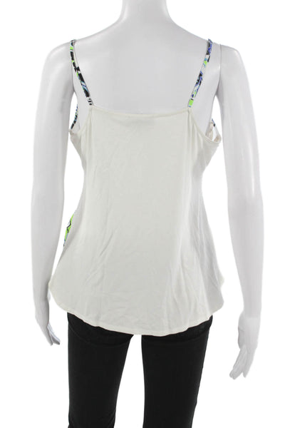 Hale Bob Women Camisole White Geometric V-Neck Polyester Size S