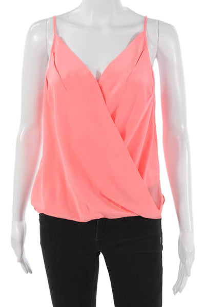 Amanda Uprichard Women Silk V-Neck Camisole Pink Sleeveless Size S