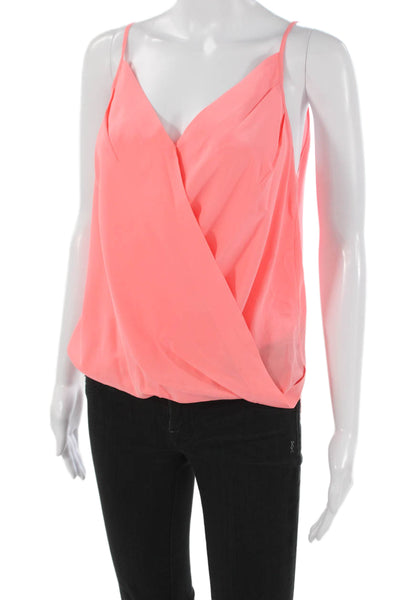 Amanda Uprichard Women Silk V-Neck Camisole Pink Sleeveless Size S