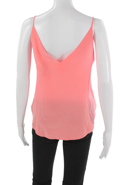 Amanda Uprichard Women Silk V-Neck Camisole Pink Sleeveless Size S