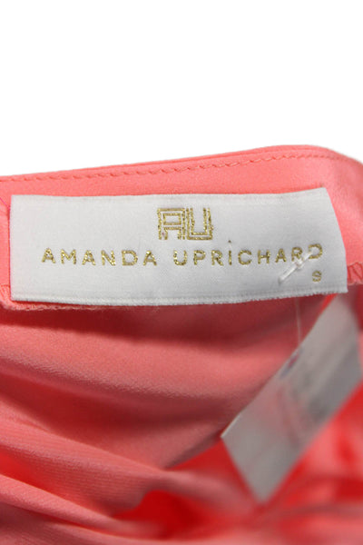 Amanda Uprichard Women Silk V-Neck Camisole Pink Sleeveless Size S