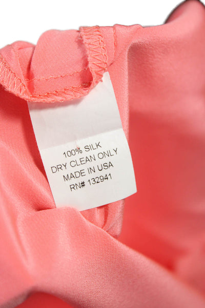 Amanda Uprichard Women Silk V-Neck Camisole Pink Sleeveless Size S