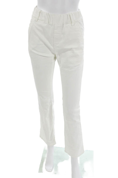 Flog Women Ankle Pants White Animal Print Cotton Pull On Size 25