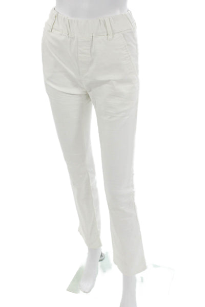 Flog Women Ankle Pants White Animal Print Cotton Pull On Size 25