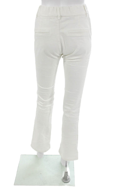 Flog Women Ankle Pants White Animal Print Cotton Pull On Size 25