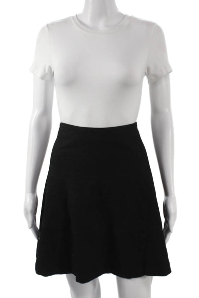 Boden Women A-Line Wool Blend Mini Skirt Black Zip Size 8