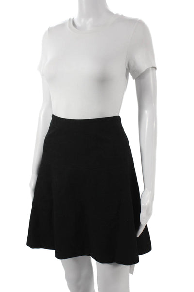 Boden Women A-Line Wool Blend Mini Skirt Black Zip Size 8