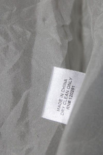Michelle Mason Women Silk One Shoulder Mini Dress Silver Size 0