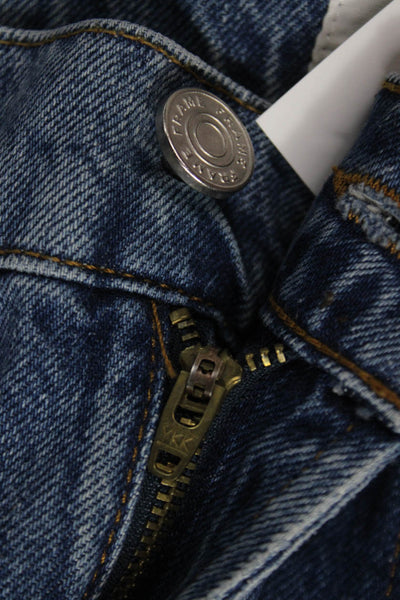 Frame Womens Straight Jeans Blue High Rise Button Size 24
