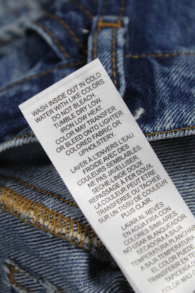 Frame Womens Straight Jeans Blue High Rise Button Size 24