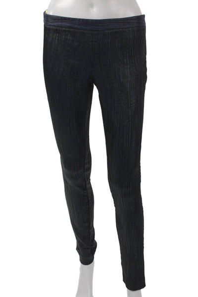Catherine Malandrino Women Ankle Leggings Blue Striped Polyester Zip Size 4