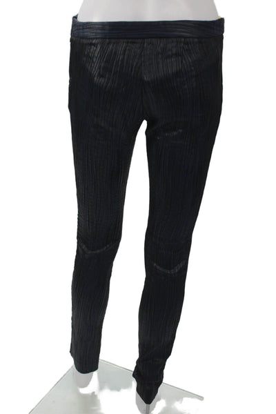 Catherine Malandrino Women Ankle Leggings Blue Striped Polyester Zip Size 4